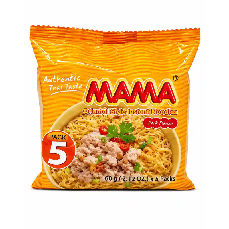 Mama Pork Flavour Noodles, 5 Pack