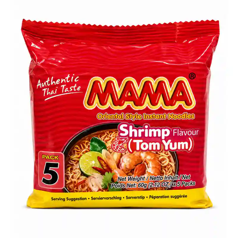 Mama Shrimp Tom Yum Noodles, 5 Pack