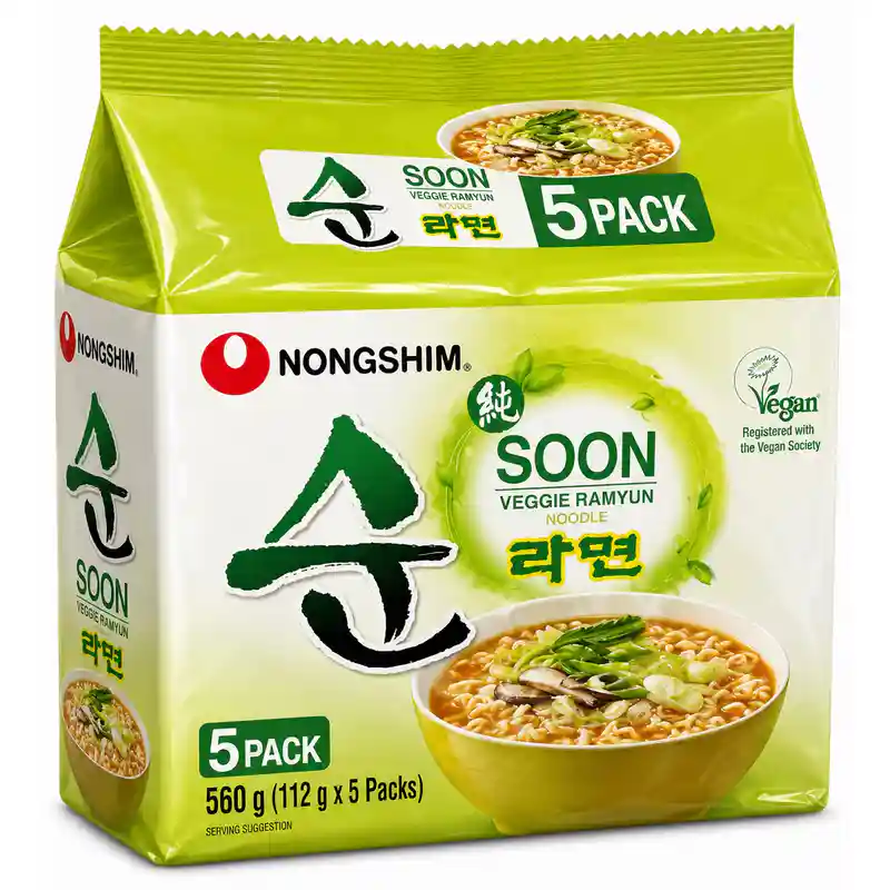 Nongshim Soon Veggie Ramyun, 5 Pack