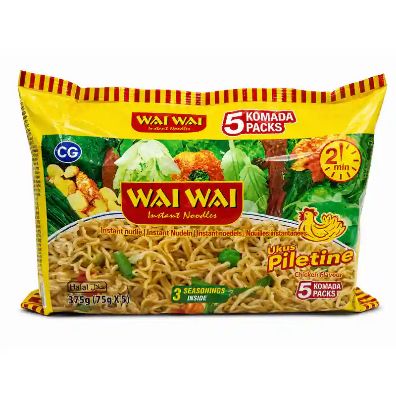 Wai Wai Komada Chicken Noodles, 5 Pack