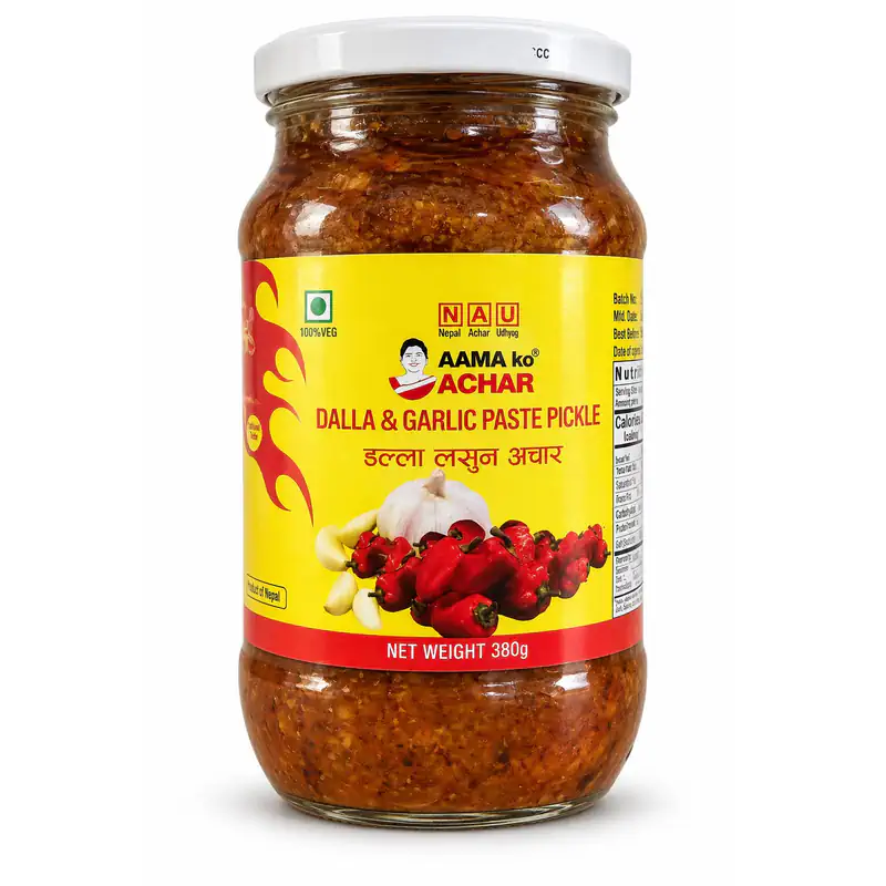 Aama Ko Achar Dalla & Garlic Paste Pickle, 380 g