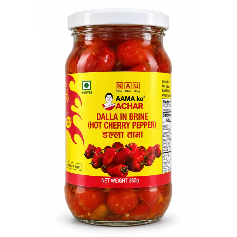 Aama Ko Achar Dalla in Brine (Hot Cherry Pepper), 380 g