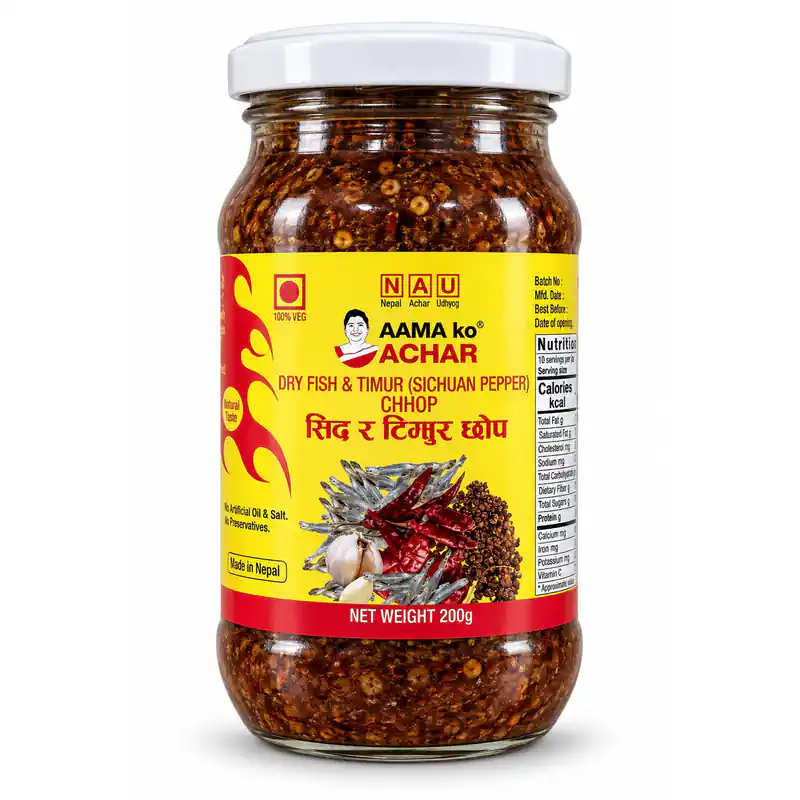 Aama Ko Achar Dry Fish & Timur (Sichuan Pepper) Chhop, 200 g