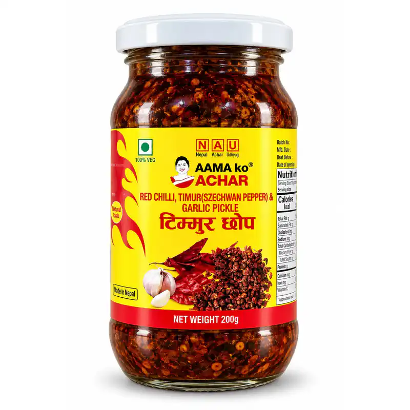Aama Ko Achar Red Chilli, Timur & Garlic Pickle, 200 g