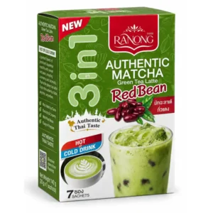Ranong Authentic Matcha Green Tea Latte Red Bean, 7 Sachets, 140 g