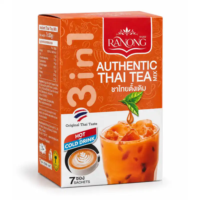 Ranong Authentic Thai Tea Mix 3 in 1, 7 Sachets, 210 g
